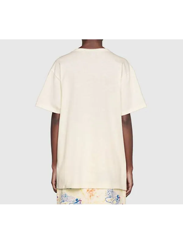 Футболка GUCCI x Disney Mickey Mouse Logo Short Sleeve, коллаборация — изображение 4 из 4, серо-белый