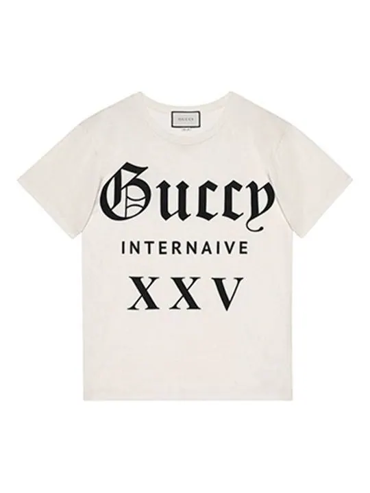 Футболка Gucci Guccy Series Cotton Short Sleeves Unisex — изображение 1 из 4, бежевый