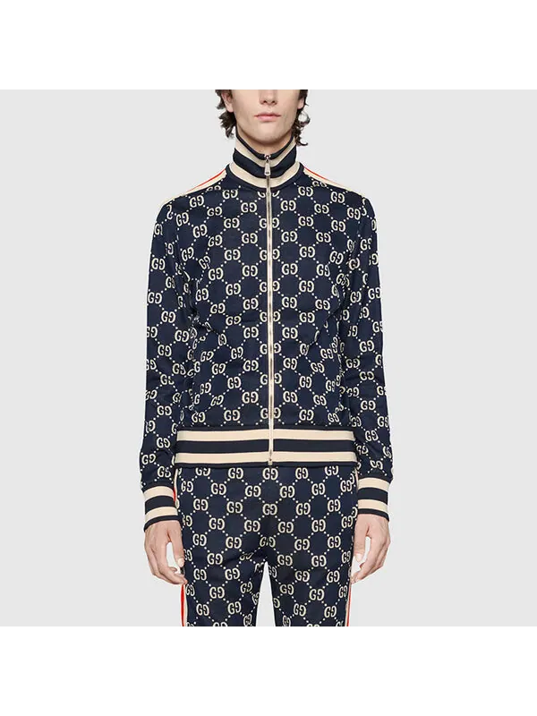 Куртка Gucci GG Jacquard Cotton, с монограммой GG — изображение 4 из 4, синий