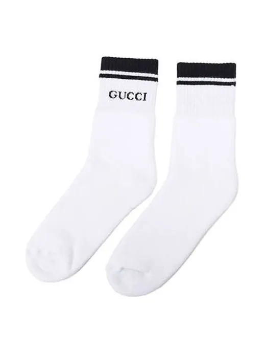 Носки Gucci Logo-intarsia Cotton-Blend Socks — изображение 1 из 4, белый/черный