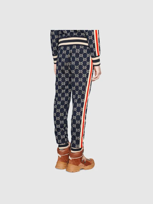 Спортивные штаны GUCCI GG Jacquard Jogging Trousers For Men — изображение 4 из 4, синий