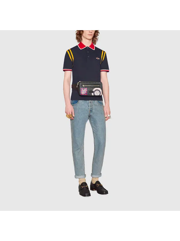 Рубашка поло Gucci SS21 Polo Shirt Bee — изображение 4 из 4, черный