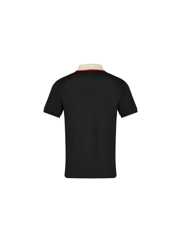 Футболка-поло GUCCI Striped Logo Short-sleeved Polo Shirt — изображение 2 из 4, черный