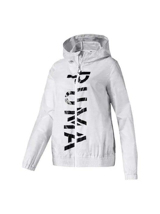 Куртка hooded printing jacket white Puma — изображение 1 из 2, белый