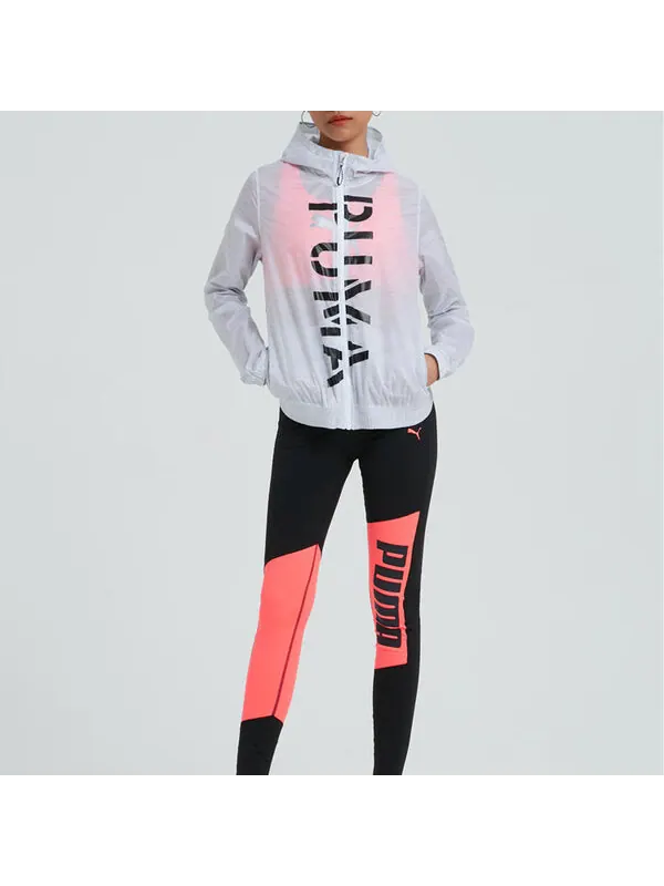 Куртка hooded printing jacket white Puma — изображение 2 из 2, белый