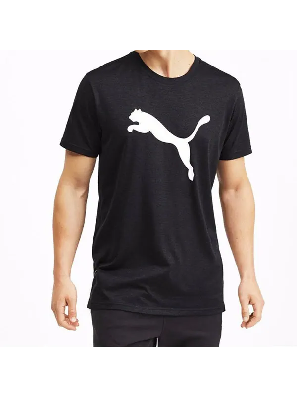Футболка logo printed short sleeve tee black Puma — изображение 3 из 4, черный