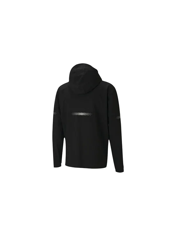 Куртка runner id hooded jacket 'black' Puma — изображение 2 из 4, черный/белый