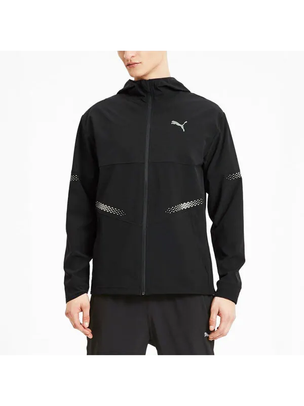 Куртка runner id hooded jacket 'black' Puma — изображение 3 из 4, черный/белый