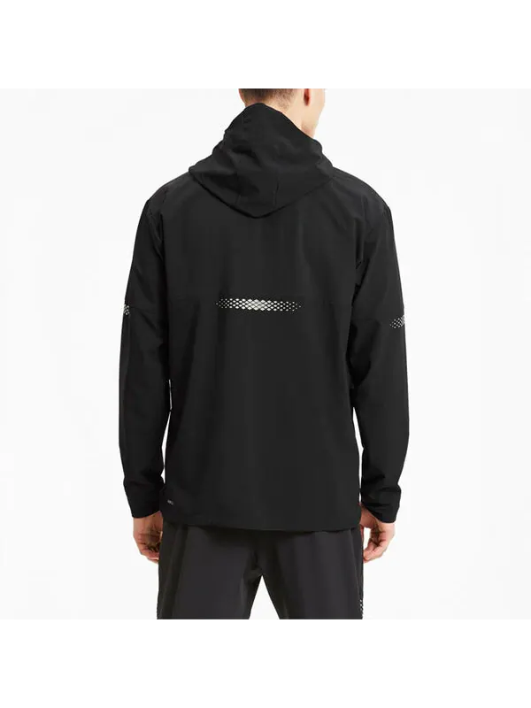 Куртка runner id hooded jacket 'black' Puma — изображение 4 из 4, черный/белый