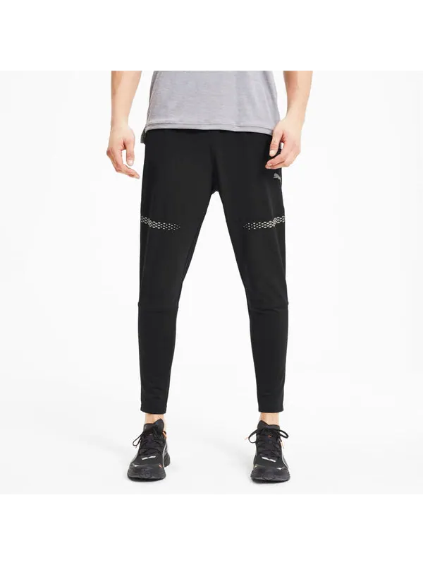 Брюки runner id tapered pants 'black' Puma — изображение 3 из 4, черный/серый
