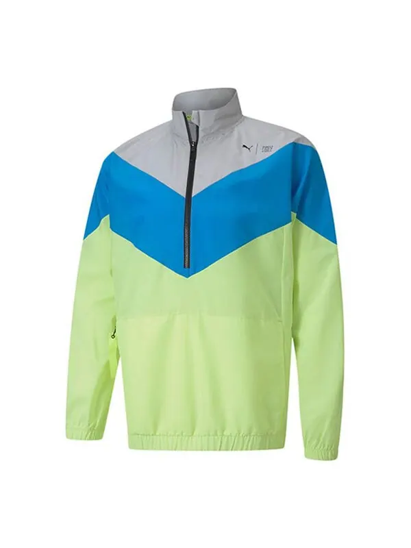 Куртка x first mile xtreme woven training jacket 'green' Puma — изображение 1 из 4, зеленый/синий/серый