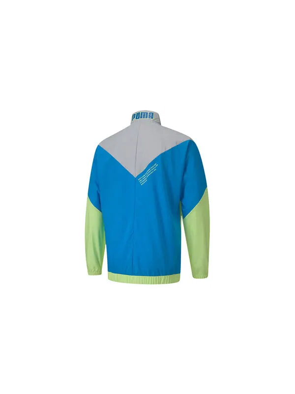 Куртка x first mile xtreme woven training jacket 'green' Puma — изображение 2 из 4, зеленый/синий/серый