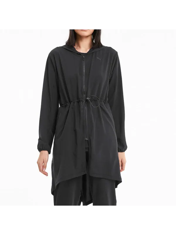 Куртка studio flow woven hooded jacket 'black' Puma — изображение 3 из 4, черный