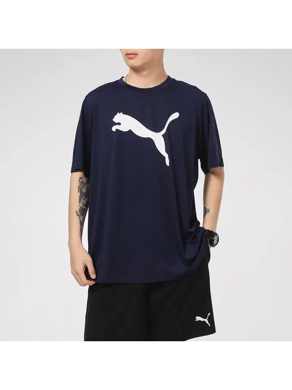 Футболка train favorite heather t-shirt 'navy' Puma — изображение 3 из 4, темно-синий/белый