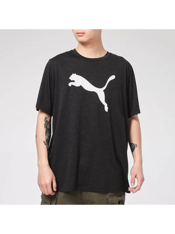 Футболка train favorite heather t-shirt 'black' Puma — изображение 3 из 4, черный/белый