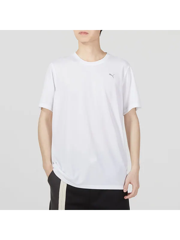 Футболка training logo t-shirt 'white' Puma — изображение 3 из 4, белый/серый