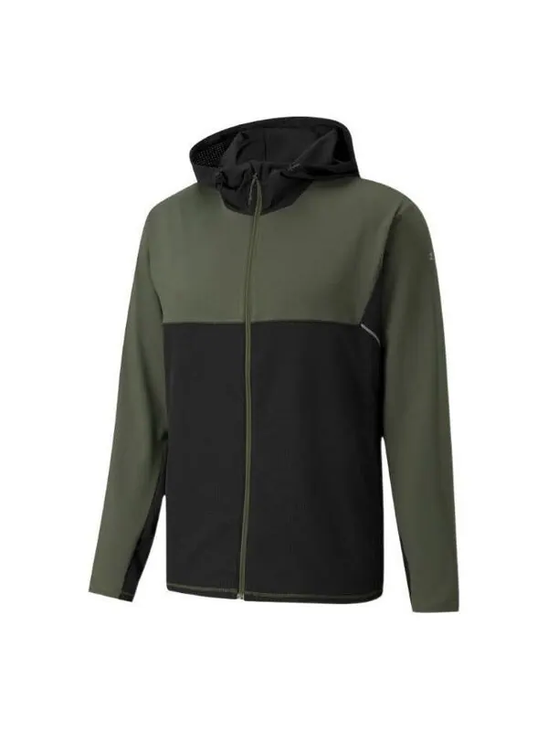 Куртка cooladapt full-zip running jacket 'green' Puma — изображение 1 из 4, зеленый/черный