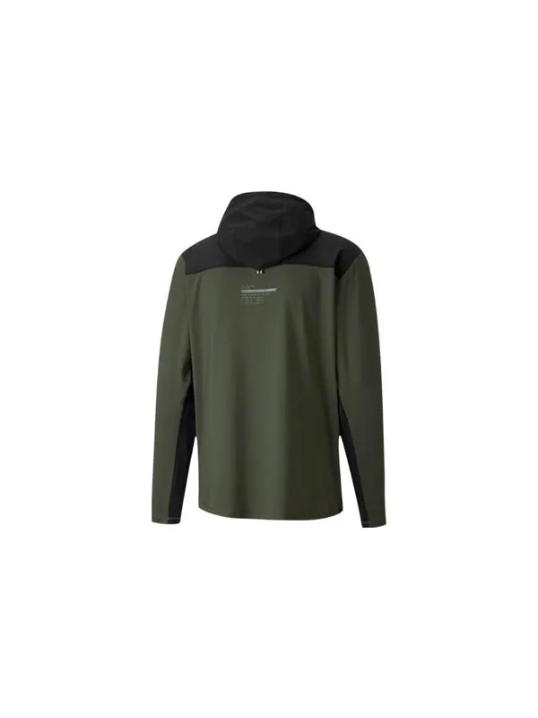 Куртка cooladapt full-zip running jacket 'green' Puma — изображение 2 из 4, зеленый/черный