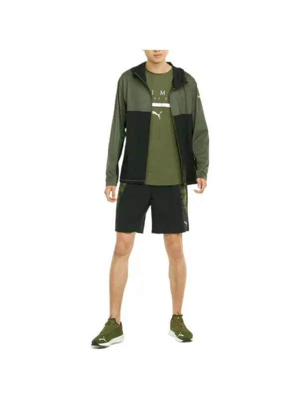 Куртка cooladapt full-zip running jacket 'green' Puma — изображение 3 из 4, зеленый/черный