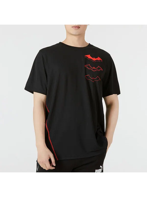 Футболка x batman performance graphic tee 'black' Puma — изображение 3 из 4, черный/красный