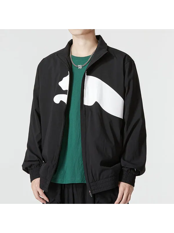 Куртка training big cat lined woven jacket 'black' Puma — изображение 3 из 4, черный/белый