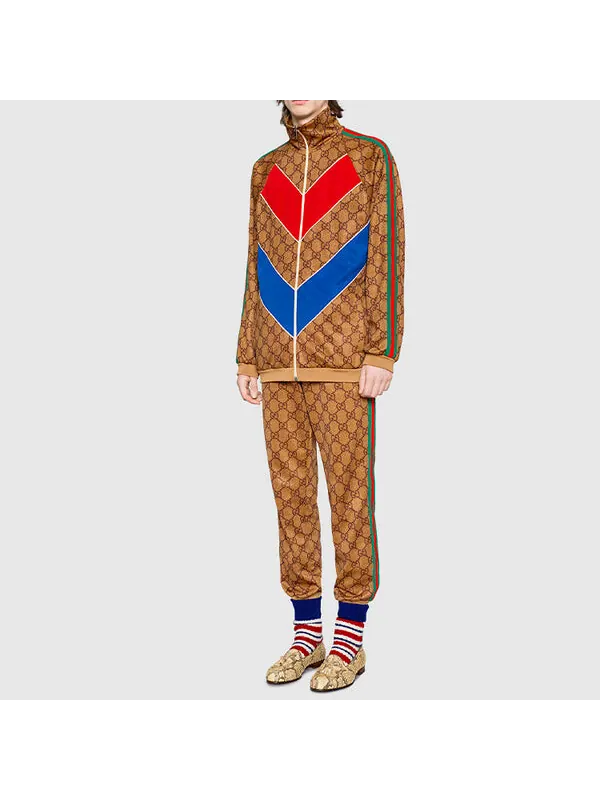 Брюки Gucci Technical Jersey Jogging Pant — изображение 3 из 4, коричневый