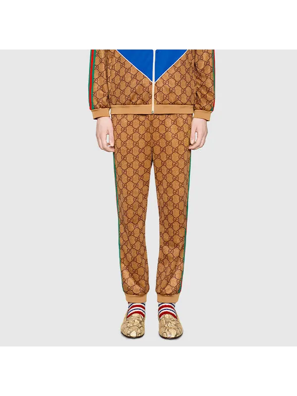 Брюки Gucci Technical Jersey Jogging Pant — изображение 4 из 4, коричневый