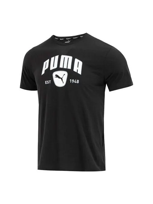 Футболка performance training graphic tee 'black' Puma — изображение 1 из 4, черный/белый