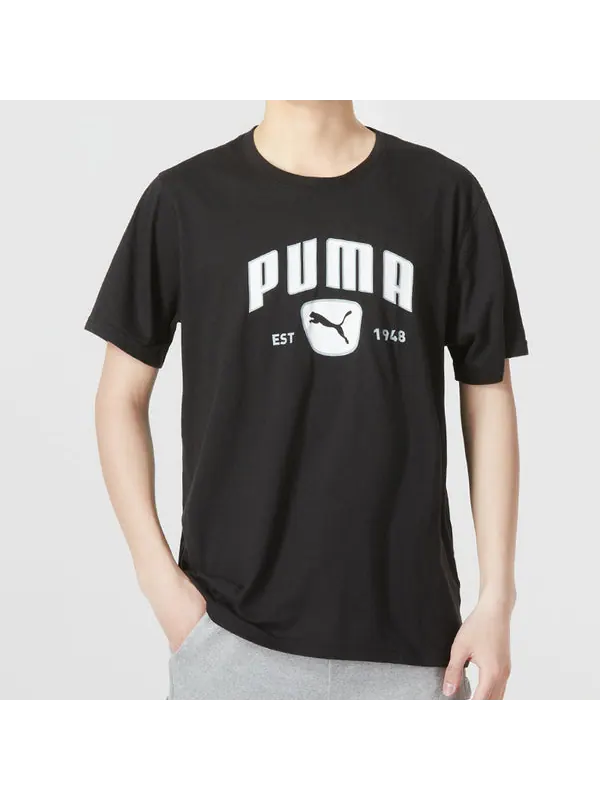 Футболка performance training graphic tee 'black' Puma — изображение 3 из 4, черный/белый