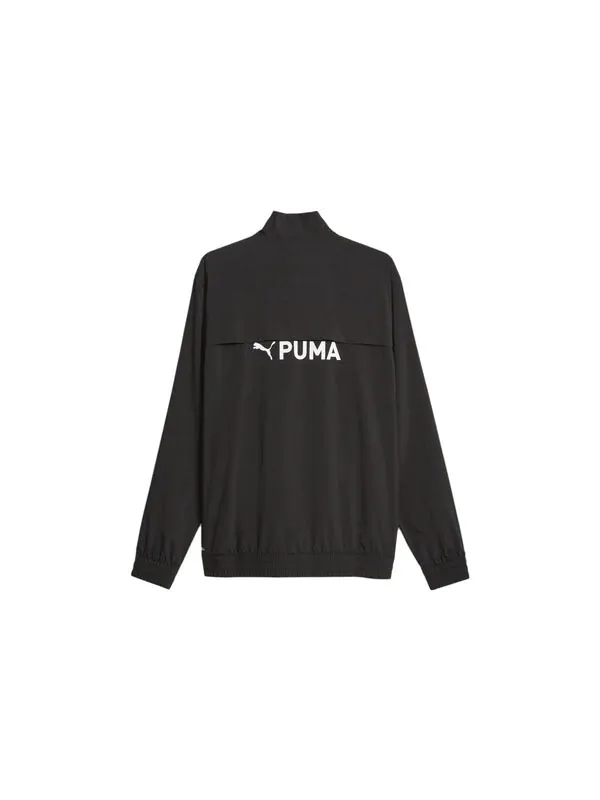Куртка fit full-zip woven training jacket 'black' Puma — изображение 2 из 4, черный