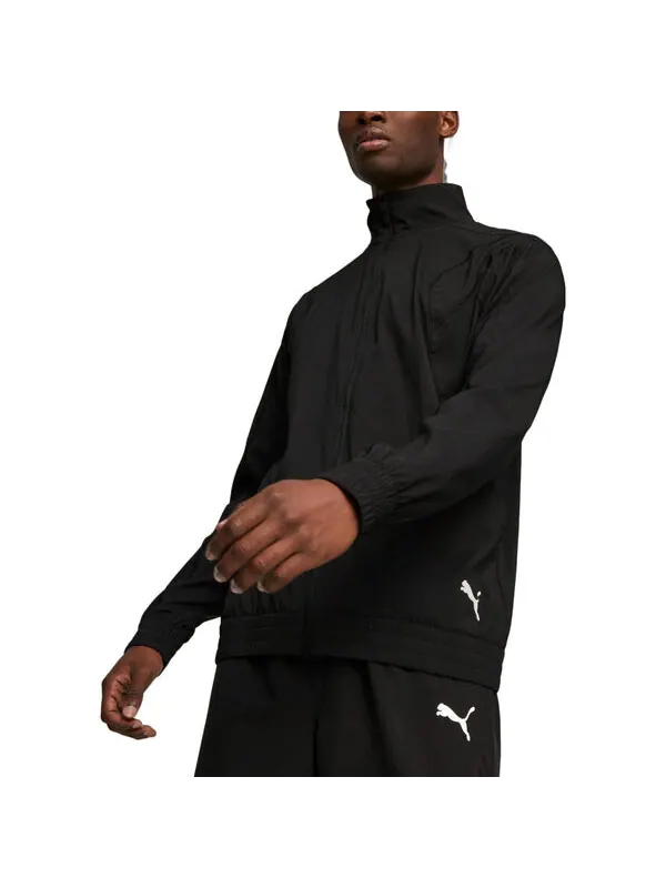 Куртка fit full-zip woven training jacket 'black' Puma — изображение 3 из 4, черный