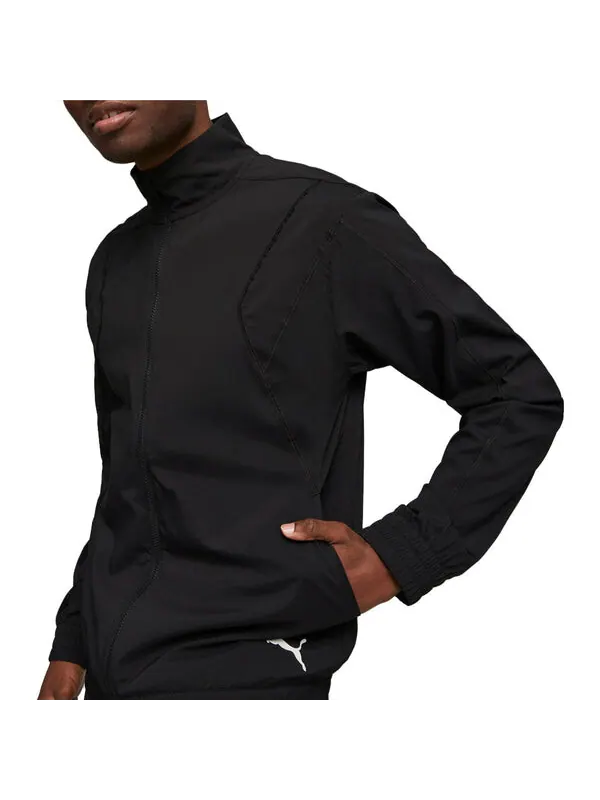 Куртка fit full-zip woven training jacket 'black' Puma — изображение 4 из 4, черный