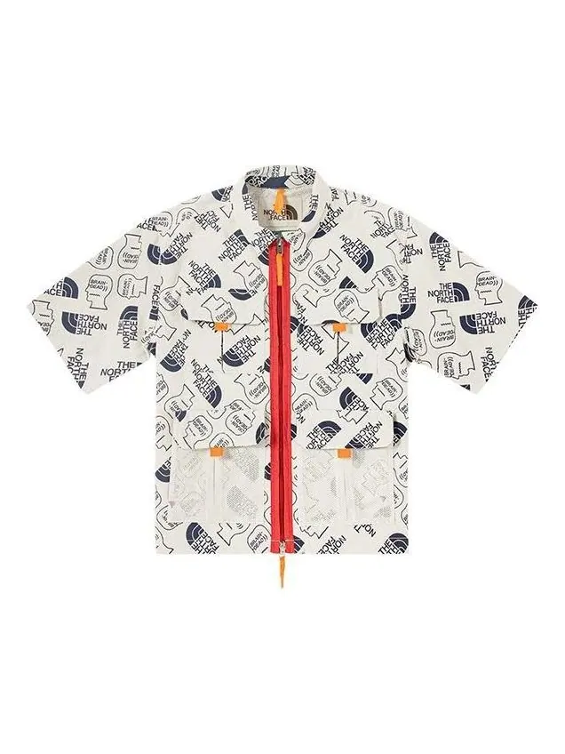 Рубашка THE NORTH FACE X Brain Dead 76 Boxy Ss Mountain Shirt 'White' — изображение 1 из 1, белый