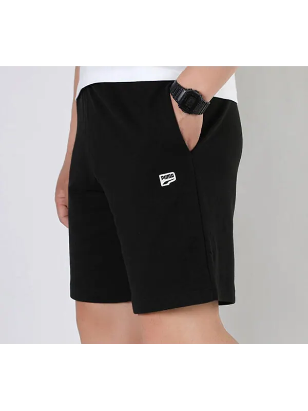 Шорты trendy casual graphic shorts 'black' Puma — изображение 4 из 4, черный/зеленый