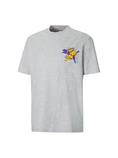 Футболка x aka boku t-shirt 'grey' Puma — изображение 1 из 4, серый/желтый