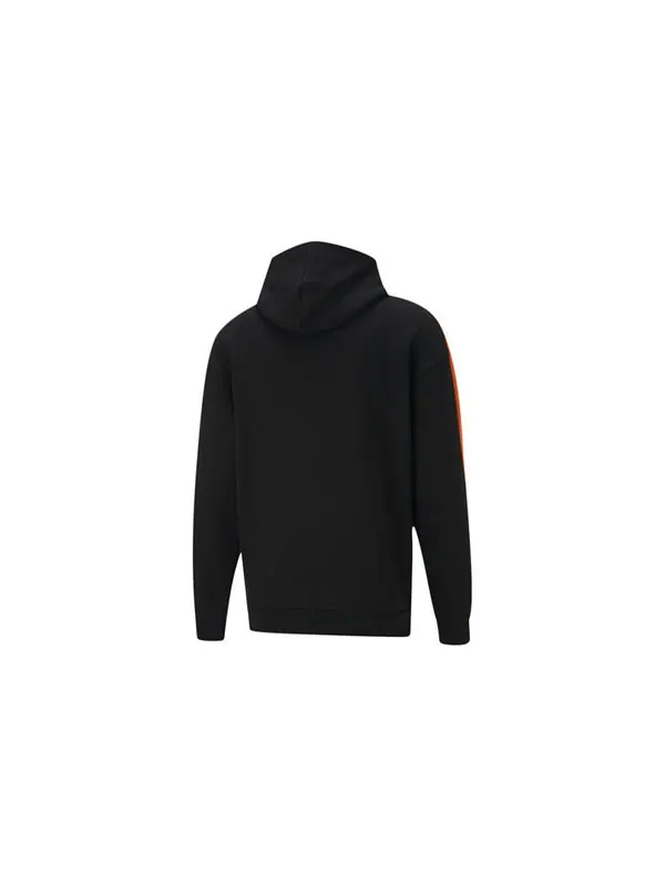 Толстовка iconic t7 hoodie 'black' Puma — изображение 2 из 4, черный/оранжевый