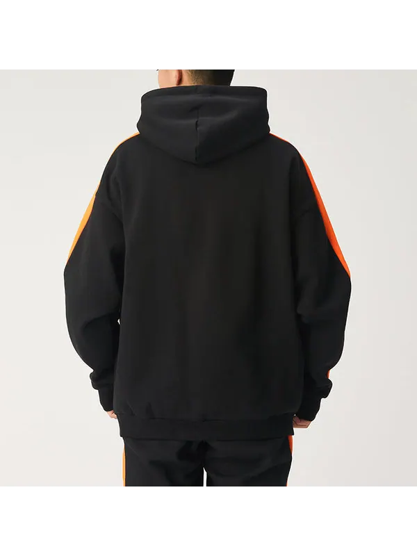 Толстовка iconic t7 hoodie 'black' Puma — изображение 4 из 4, черный/оранжевый
