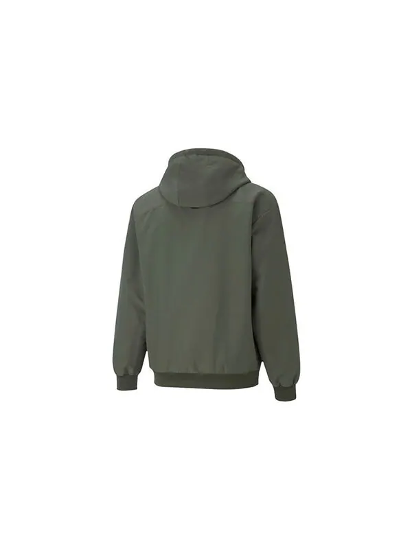 Куртка full-zip hooded jacket 'green' Puma — изображение 2 из 2, зеленый