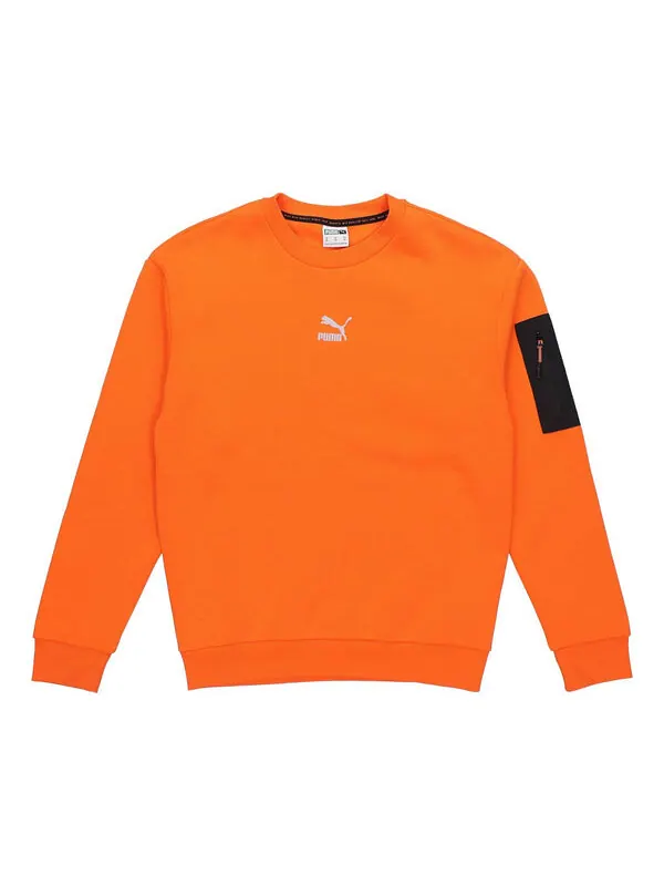Толстовка PUMA Casual Loose Round Neck Pullover Flame Orange — изображение 1 из 4, оранжевый