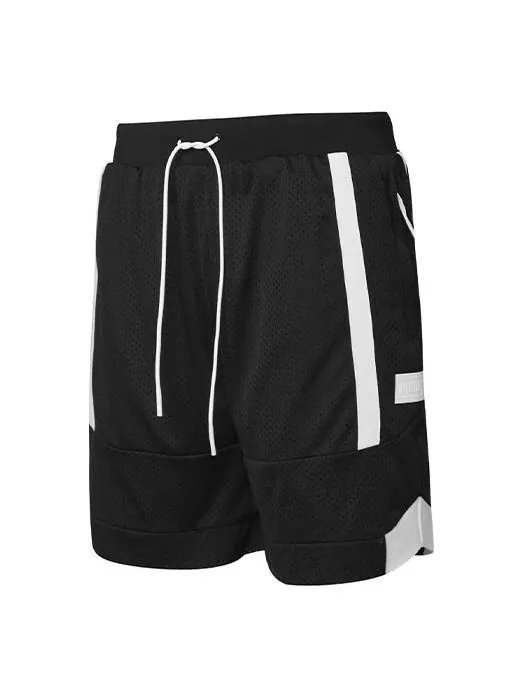 Шорты court side mesh basketball shorts 'black' Puma — изображение 1 из 2, черный/белый