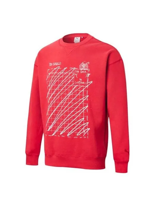 Свитер x michael lau graphic long sleeve crew neck sweaters 'red' Puma