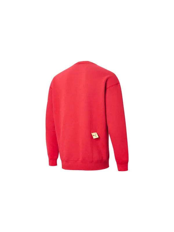 Свитер x michael lau graphic long sleeve crew neck sweaters 'red' Puma — изображение 2 из 2, красный/белый