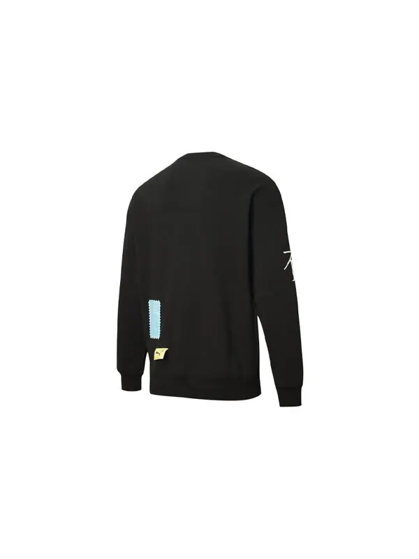 Свитер x michael lau long sleeve crew neck sweaters 'black' Puma — изображение 2 из 2, черный/бежевый