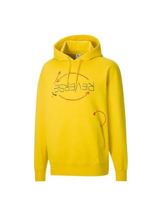 Толстовка x michael lau reverse graphic hoodie 'yellow' Puma — изображение 1 из 2, желтый/красный/черный