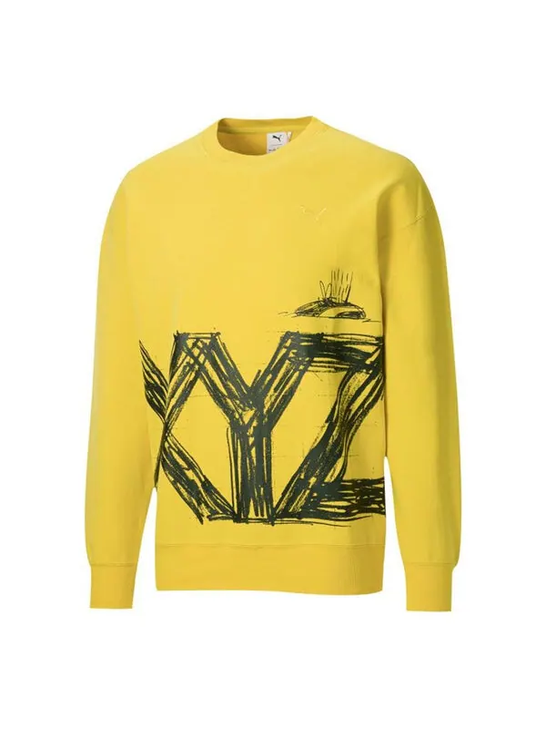 Толстовка x michael lau crossover casual sports round neck yellow Puma — изображение 1 из 2, желтый