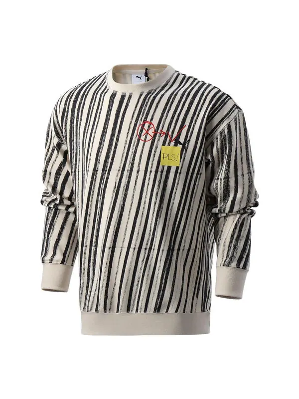 Свитер x michael lau aop crew neck sweatshirt 'white' Puma