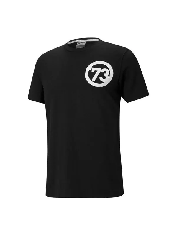 Футболка franchise crew neck t-shirt 'black' Puma — изображение 1 из 2, черный/белый