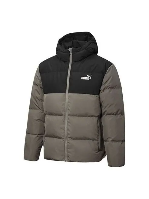Куртка puffer down jacket 'olive green black' Puma — изображение 1 из 2, оливковый зеленый/черный