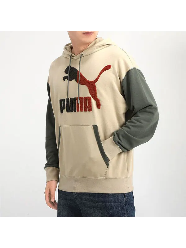 Толстовка colorblock hooded sports gray green brown colorblock Puma — изображение 4 из 4, мульти