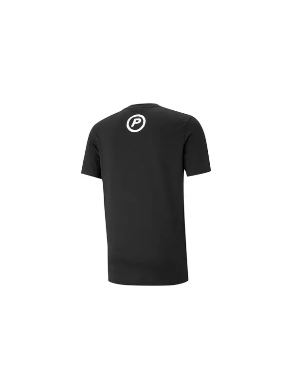 Футболка back p short sleeve men's basketball tee 'black white' Puma — изображение 2 из 4, черный/белый